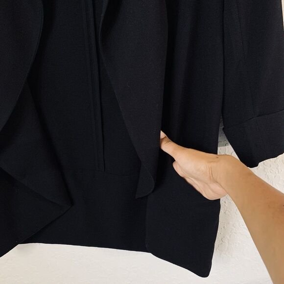 Aritzia Wilfred Chevalier Blazer Jacket Women M Black Drape Open Front Chic Work - Picture 6 of 13